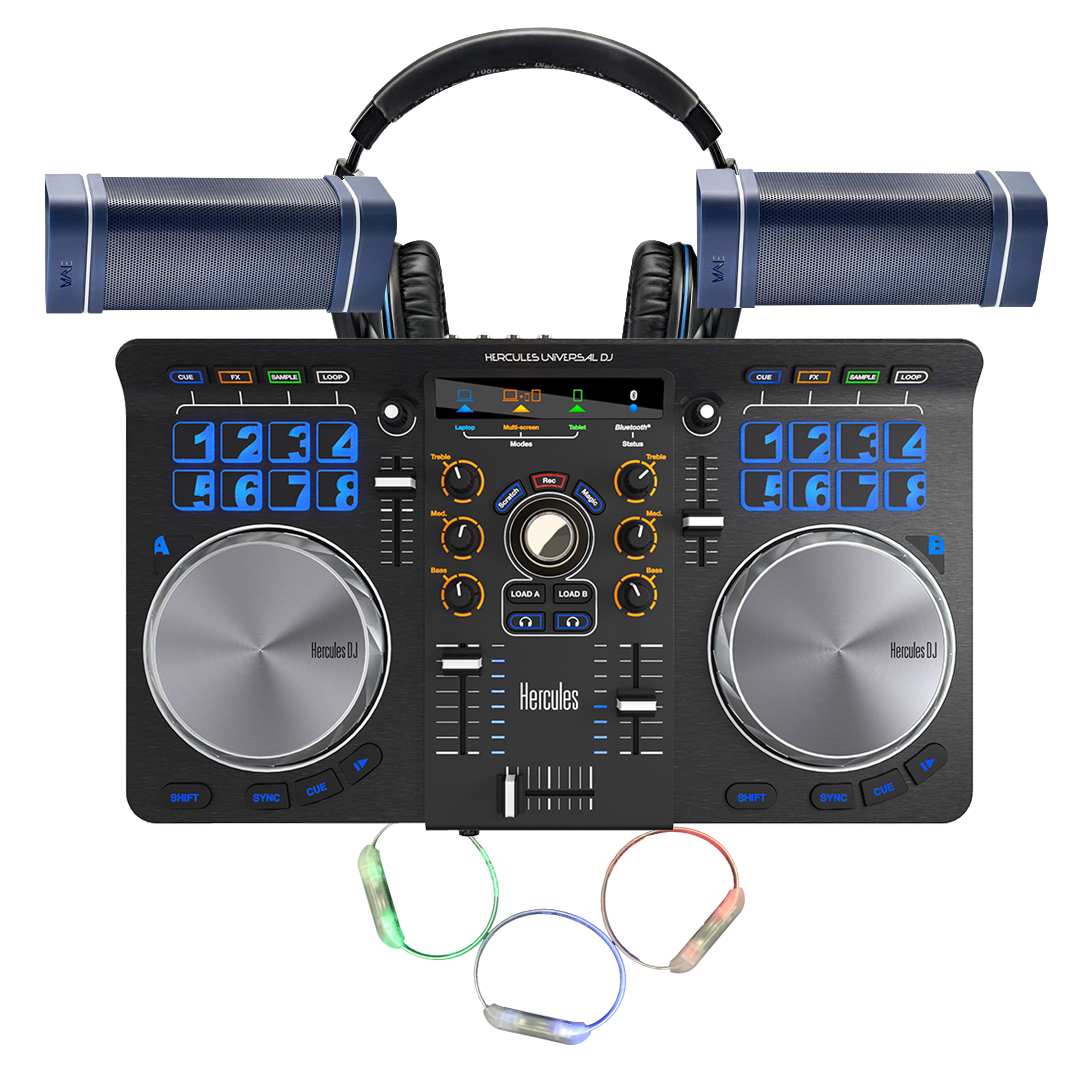 Hercules Universal DJ | Bluetooth + USB DJ controller with wireless tablet  and smartphone integration w/ full DJ Software DJUCED included