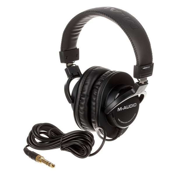 M-Audio HDH40 – Casque Audio Studio, avec Arceau Flexible et câble de 2,7 m  pour Monitoring, Podcast et Enregistrement Noir