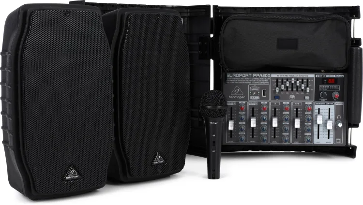Behringer Europort PPA200 5-channel Portable PA System - Easy to add wireless microphones at Ragtime Lebanon