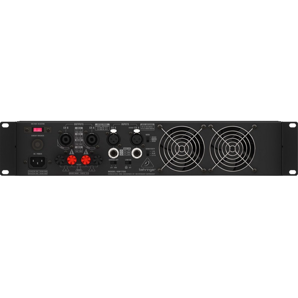 Behringer KM1700 Power Amplifier - Streamlined controls for simple operation at Ragtime Lebanon