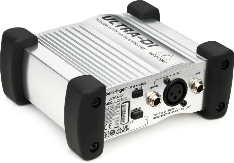 Behringer ULTRA-DI DI100 Active Direct Box - Behringer Ultra-DI DI100 Battery/Phantom Powered DI Box Features at a Glance: at Ragtime Lebanon