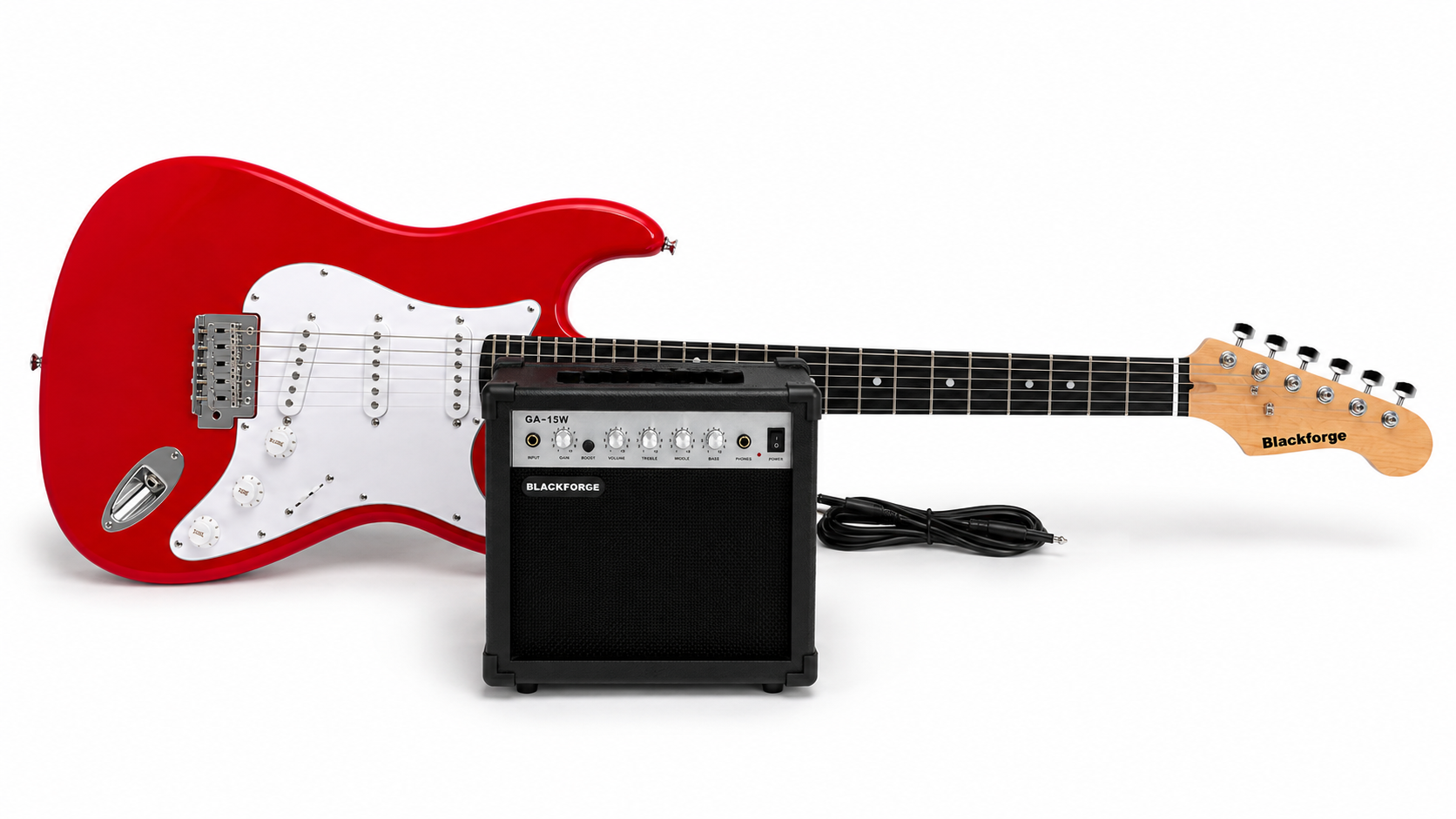 Blackforge Signature Red Starter Pack Electric Guitar - Guitar, Amplifier and Instrument Cable in One Pack at Ragtime Lebanon