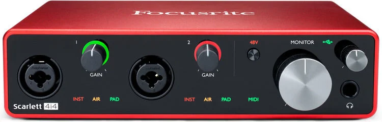 Focusrite Scarlett 4i4 3rd Gen USB Recording Interface