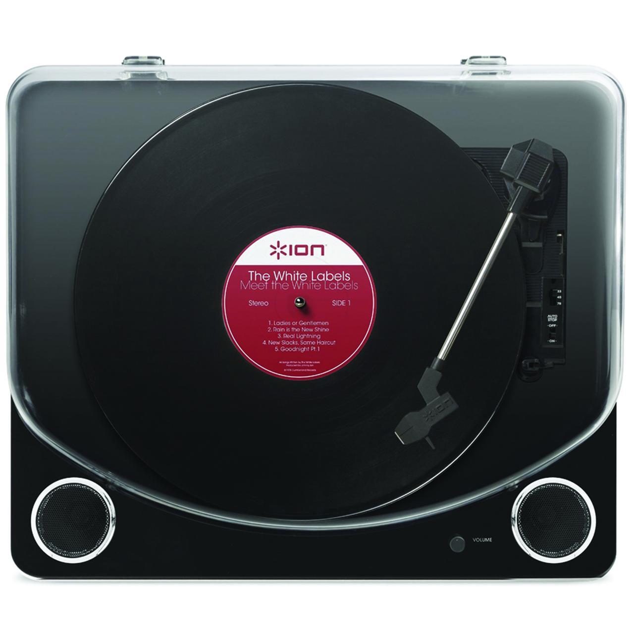 Ion audio max lp three speed hot sale vinyl conversion turntable with stereo speakers