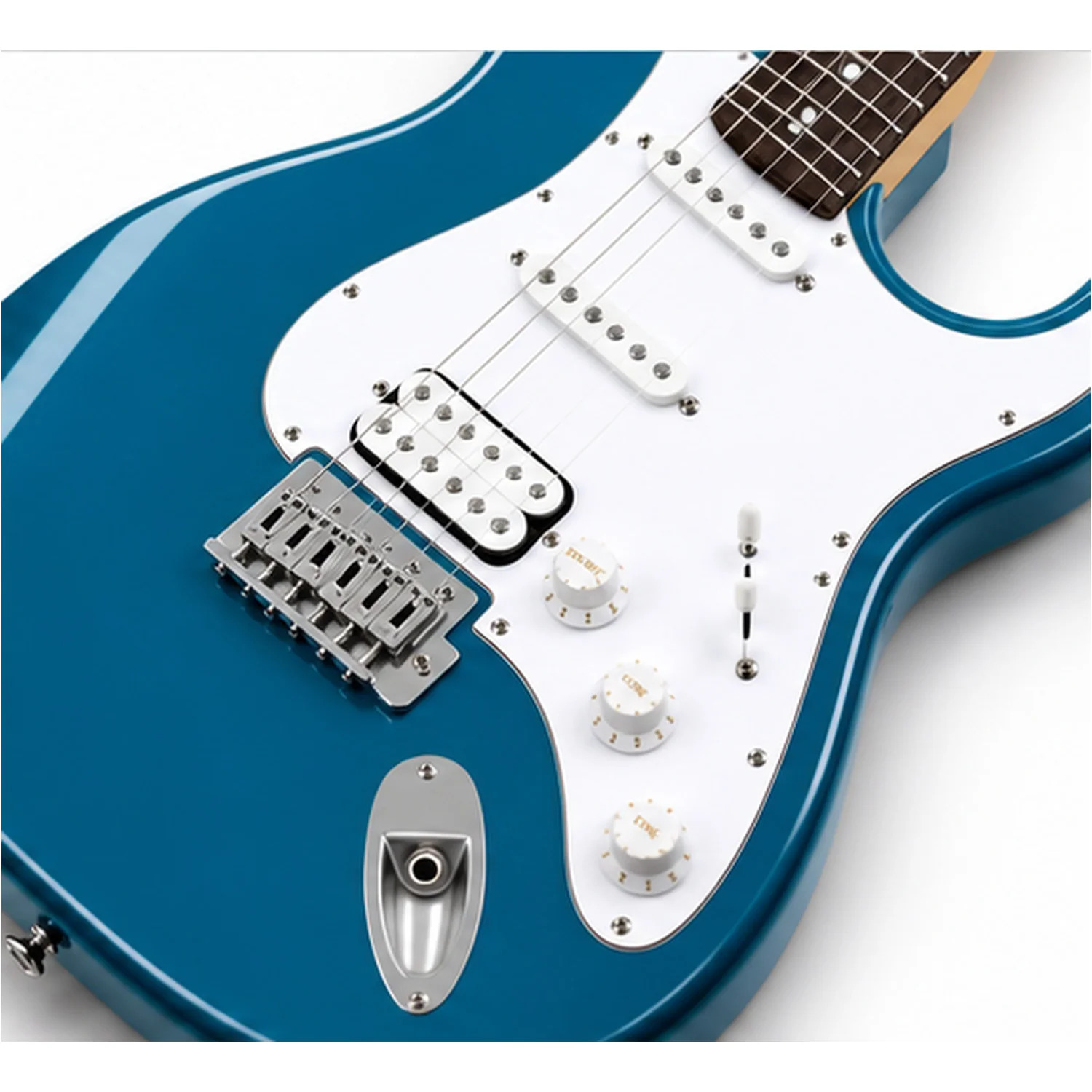 Muzicord ST5 HSS MBL Ultimate Pro Electric Guitar Bundle - Metallic Blue - HSS Pickup Configuration — Three Distinct Magnetic Voices at Ragtime Lebanon
