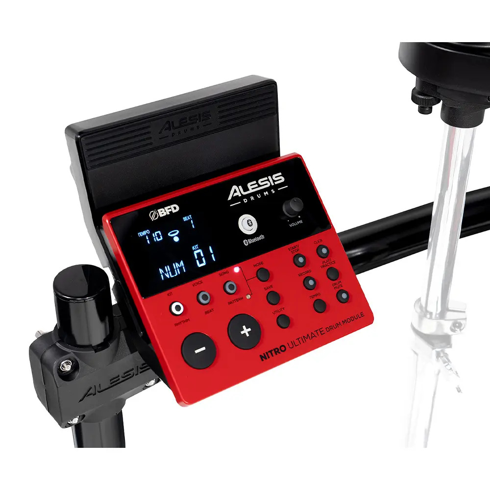 Alesis Nitro Ultimate 9-Piece Electronic Drum Kit with Mesh Pads - Creative Kits, USB-MIDI and Bluetooth Audio at Ragtime Lebanon