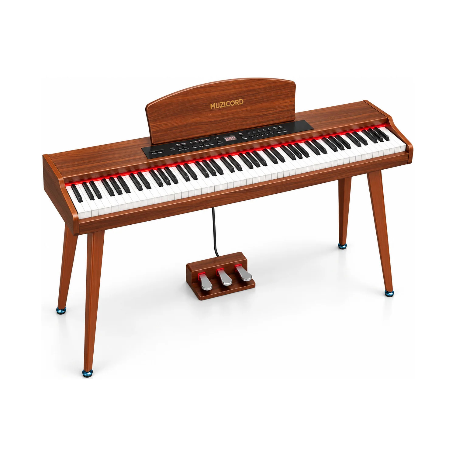 Muzicord MZ880 GEN2 88-Key Touch-Sensitive Digital Piano - Burly Wood with chair at Ragtime Beirut Lebanon