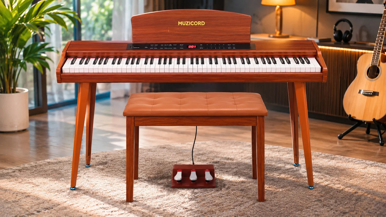 Buy Muzicord MZ880 GEN2 88-Key Touch-Sensitive Digital Piano - Burly Wood with chair from Ragtime Beirut Lebanon