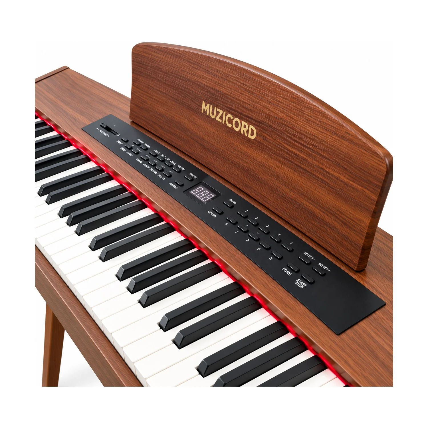 Muzicord MZ880 GEN2 88-Key Touch-Sensitive Digital Piano - Burly Wood with chair - 100 Voices and 100 Rhythms at Your Fingertips at Ragtime Lebanon