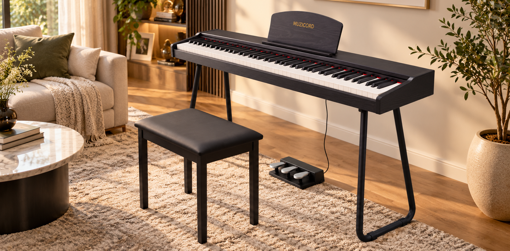 Buy Muzicord MZ-10 sensitive touch piano black from Ragtime Beirut Lebanon