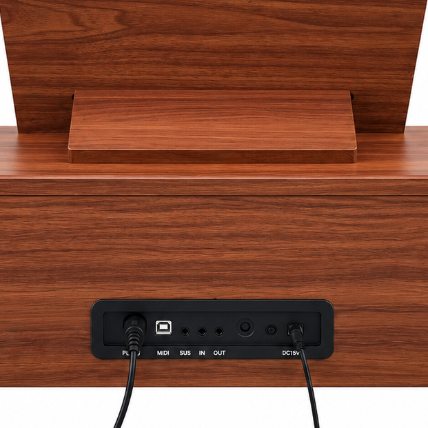 Muzicord MZ-12 Pro Hammer action table design digital piano walnut color - COMPLETE CONNECTIVITY FOR PRACTICE, AUDIO & MIDI at Ragtime Lebanon
