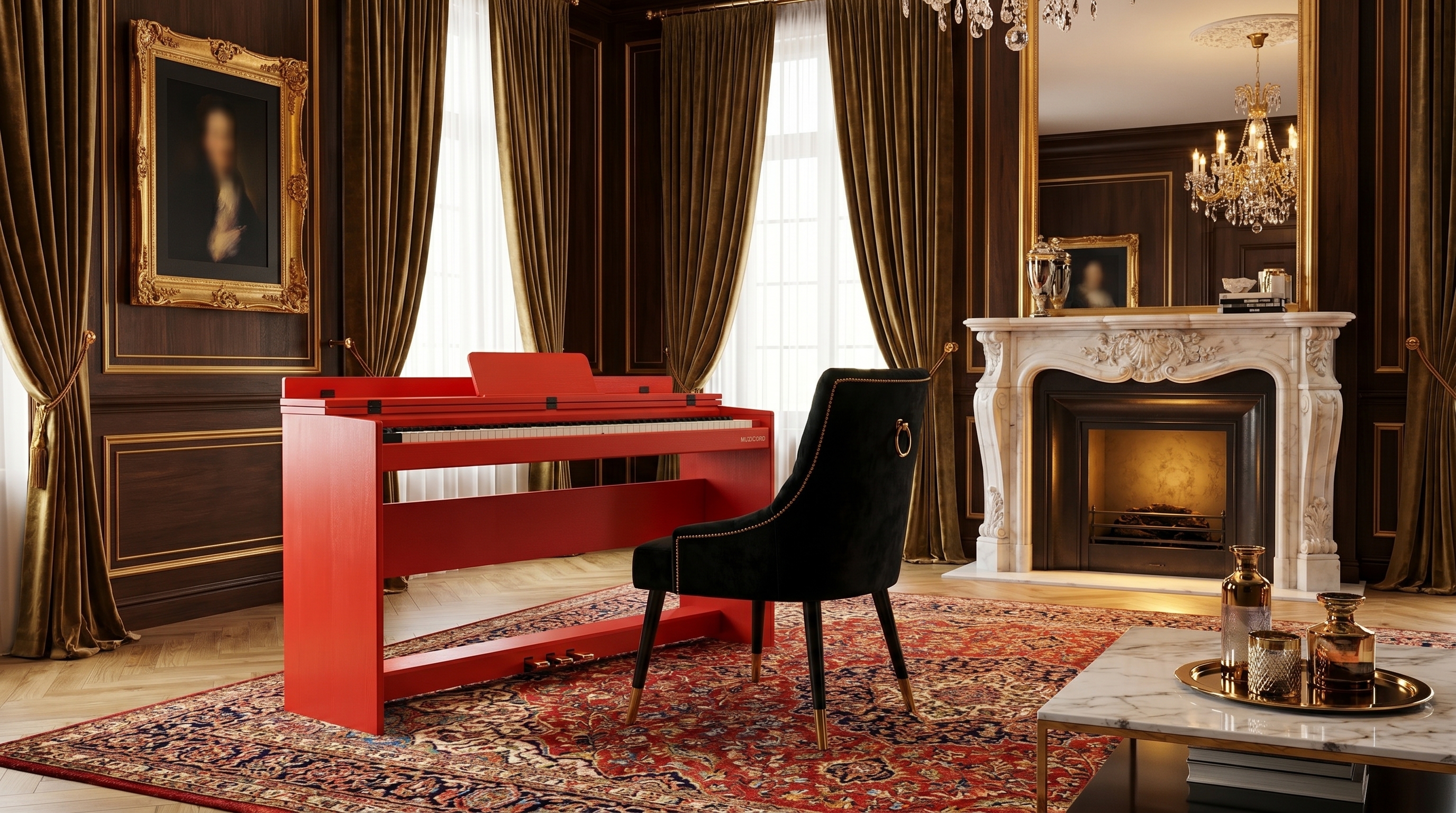 Buy Muzicord MZ-1 PRO compact meuble hammer action keys piano red from Ragtime Beirut Lebanon