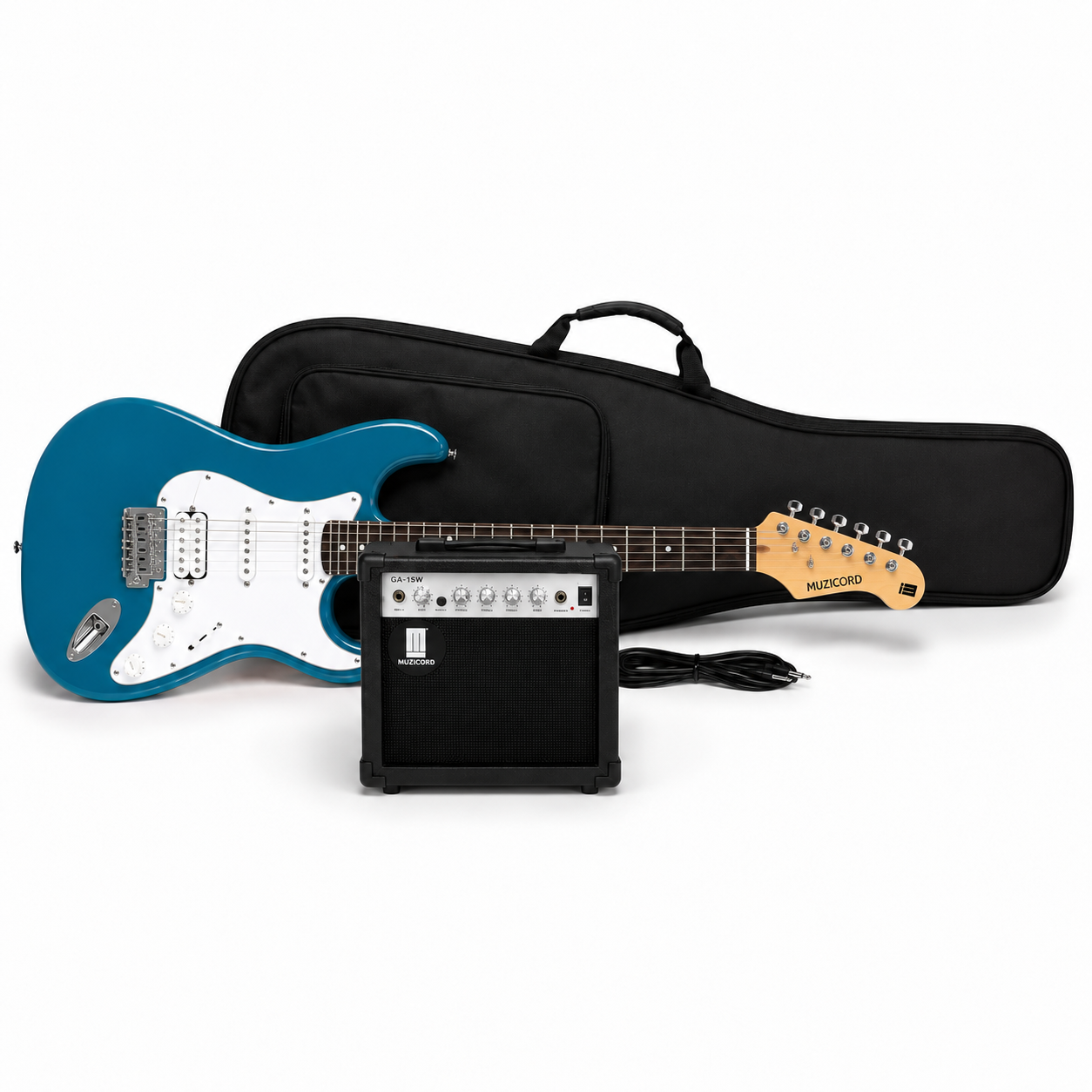 Muzicord ST5 HSS MBL Ultimate Pro Electric Guitar Bundle - Metallic Blue at Ragtime Beirut Lebanon