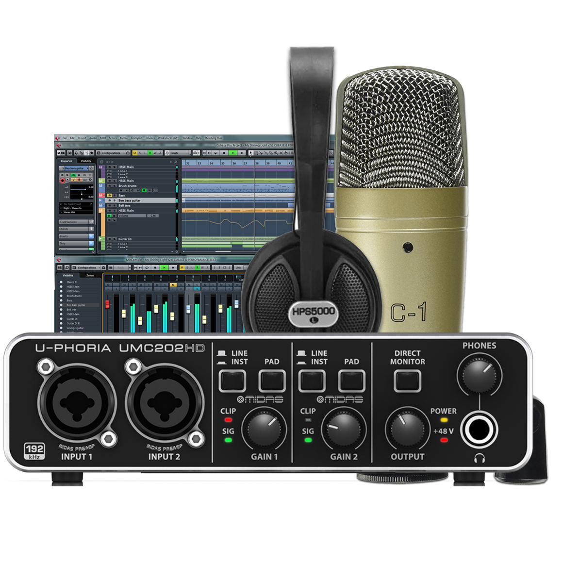 Behringer U-Phoria Studio Pro Recording/Podcasting Bundle