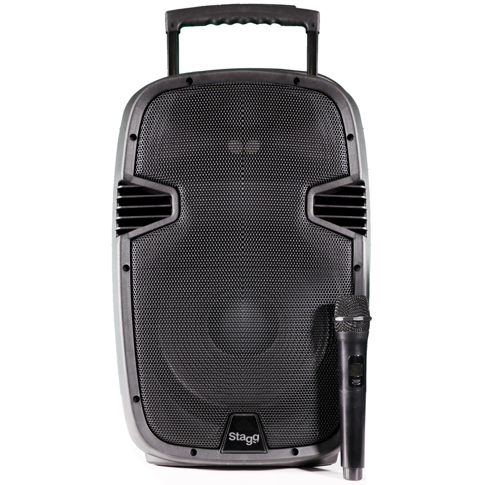 Stagg RE-VOLT12 US 12 Inch 2-Way Active Trolley Speaker with Reverb and Bluetooth