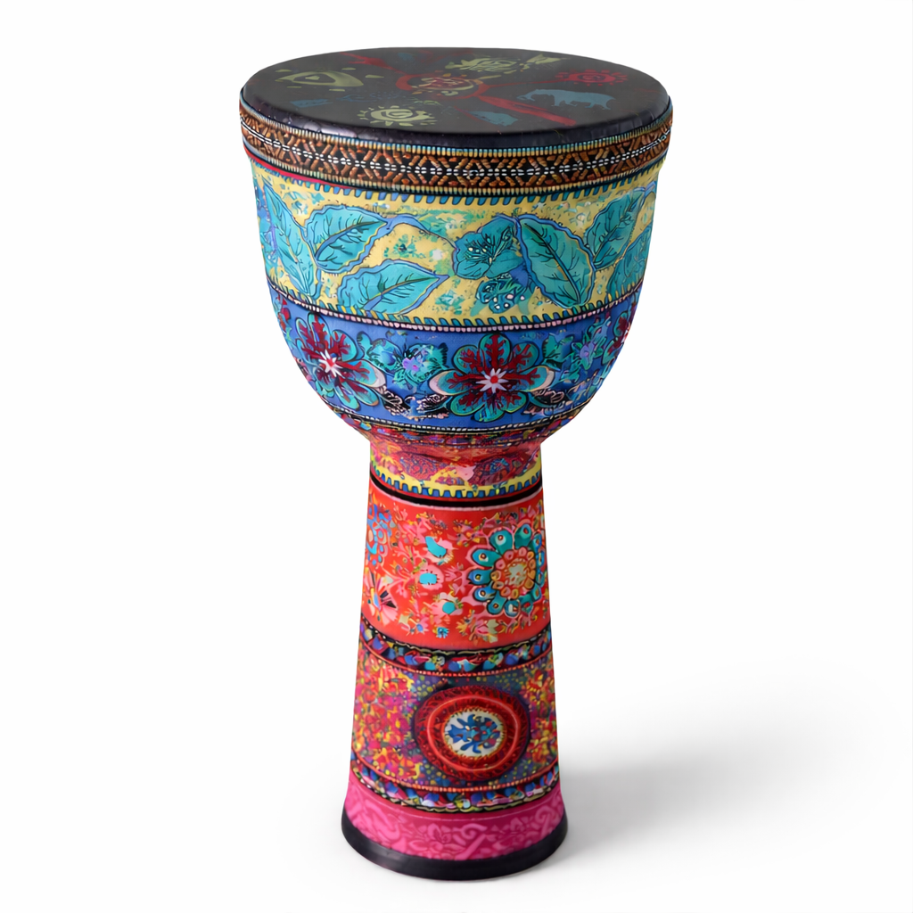Colorful Handcrafted Djembe Drum Artistic Design