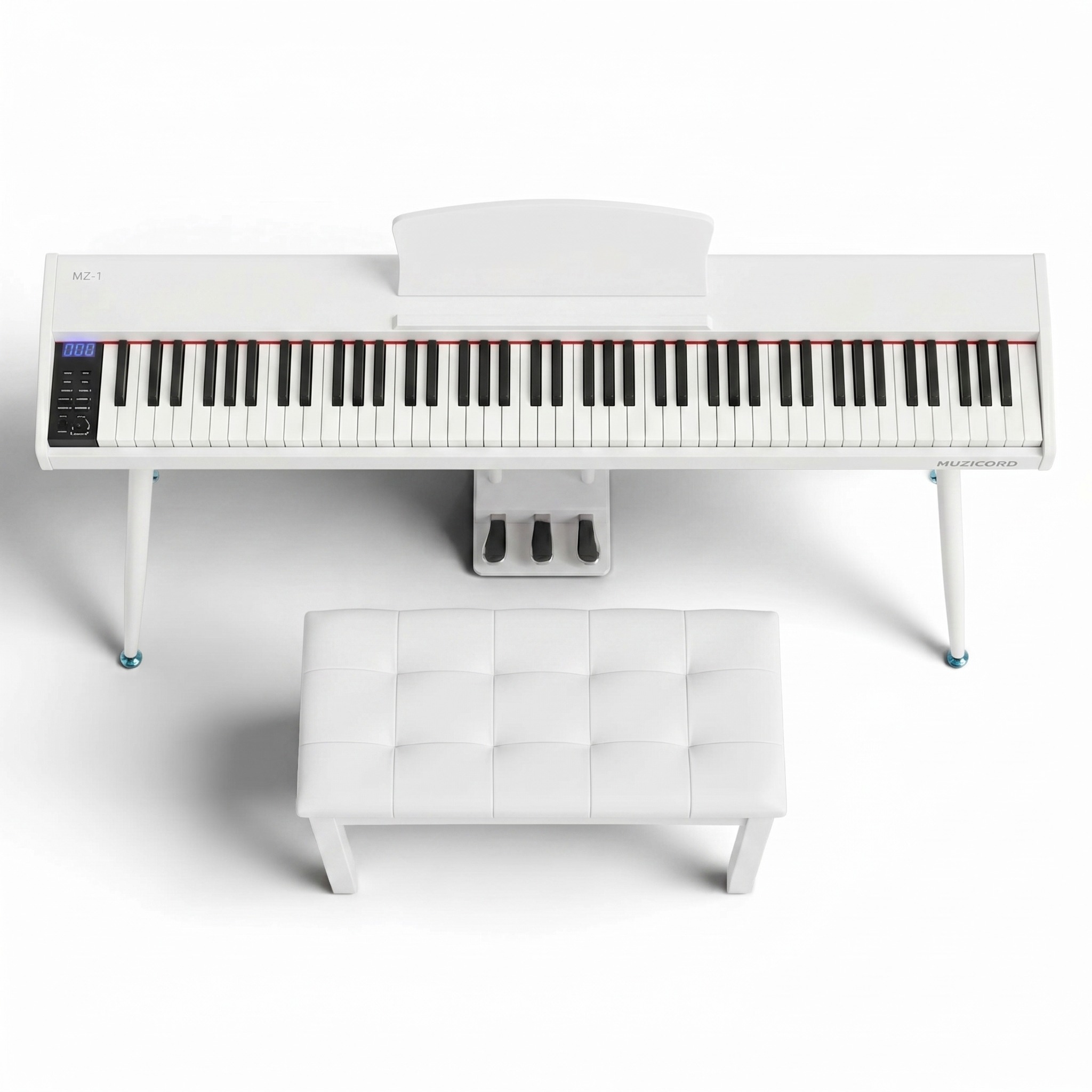 Muzicord MZ-1 Full bundle 88 keys piano normal touch White