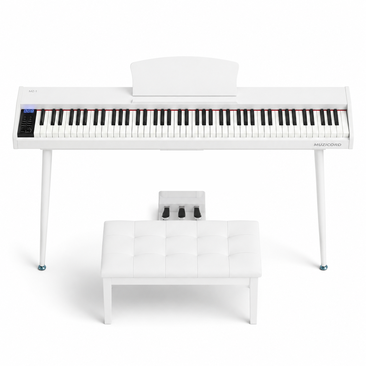 Muzicord MZ-1H Full bundle 88 keys piano weighted touch White