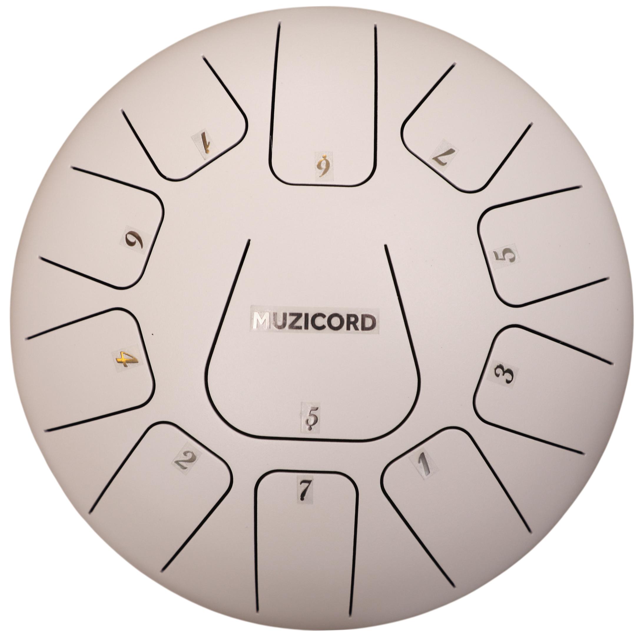 Muzicord THF11-10 Steel Tongue Drum 11 notes 10inch, Square tongue, Carbon steel white